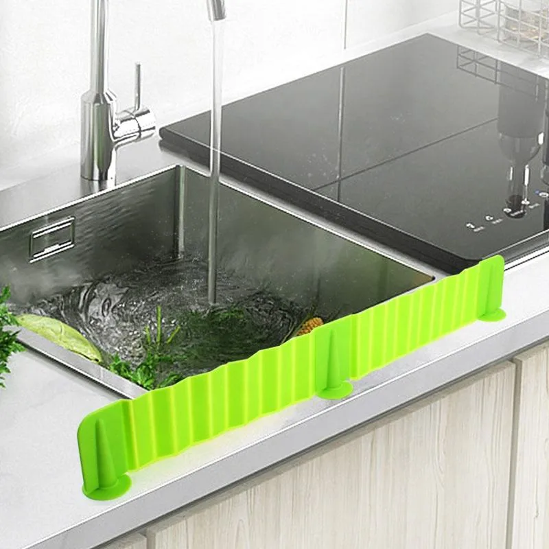 Upgraded Stretchable Silicone Sink Water Splash Guards Baffle for Home Products Kitchen Bathroom - detail view 1