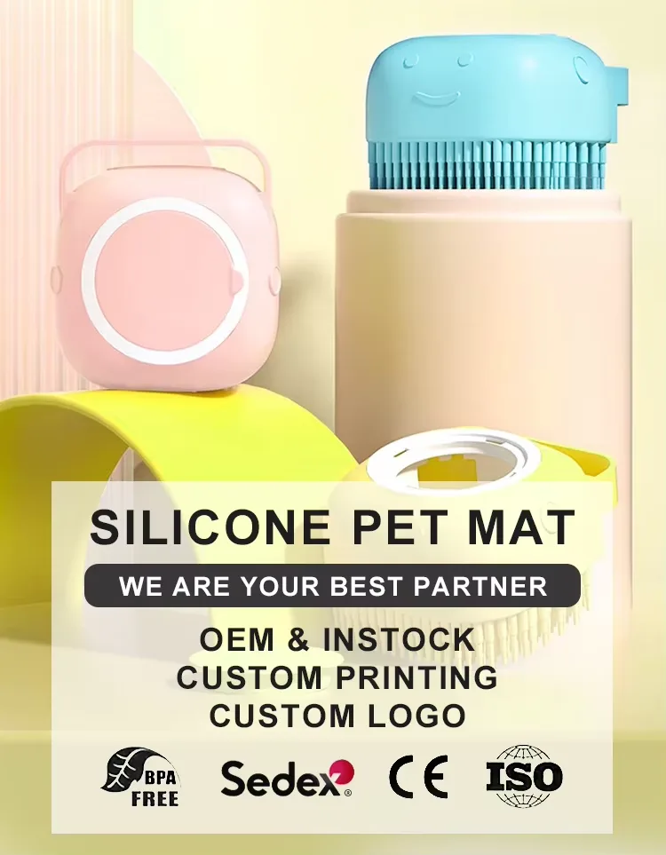 New Arrivals Custom Pets Brushes Bath Massage Brush Shampoo Dispenser Dog Grooming Tool Pet Cat Dog Bath - detail view 6