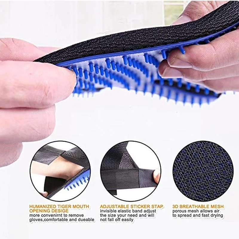 Pet Grooming Glove - Gentle Deshedding Brush Glove - Efficient Pet Hair Remover Mitt - Massage Tool with Enhanced Five Finger - detail view 5