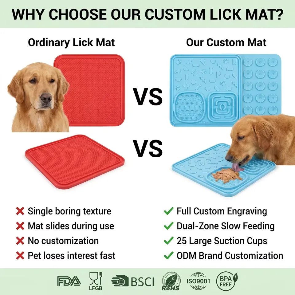 Wholesale Slow Feeder Dog Bowls Lick Mat Anti-Slip Durable Plastic Silicone Interactive Toy for Large Medium Small Dogs Cats - detail view 2