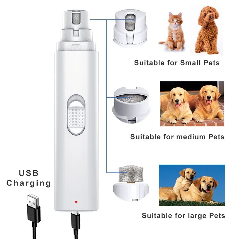 Electric Pet Nail Grinder Safe Noiseless Pet Nail Clipper Car Hotel Outdoor USB Rechargeable Pet Nail Grinder - detail view 7
