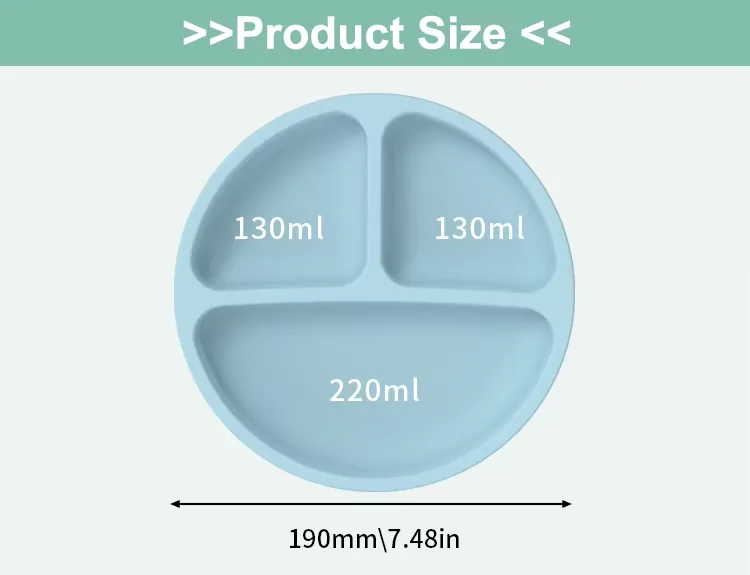 2027 New Bpa Free Silicone Baby Plate With Lid Food Grade Kids Toddler Feeding Suction Divider Baby Silicone Bowl - detail view 9