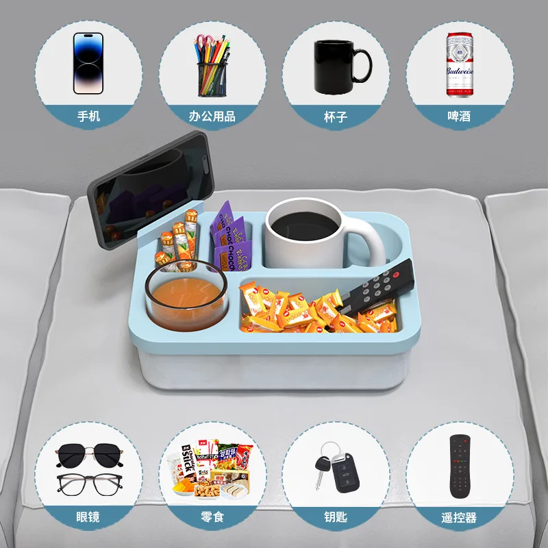 Rectangular Divided Tray 6 Compartment Classic Silicone School Lunch Plate Dish for Canteen - detail view 8