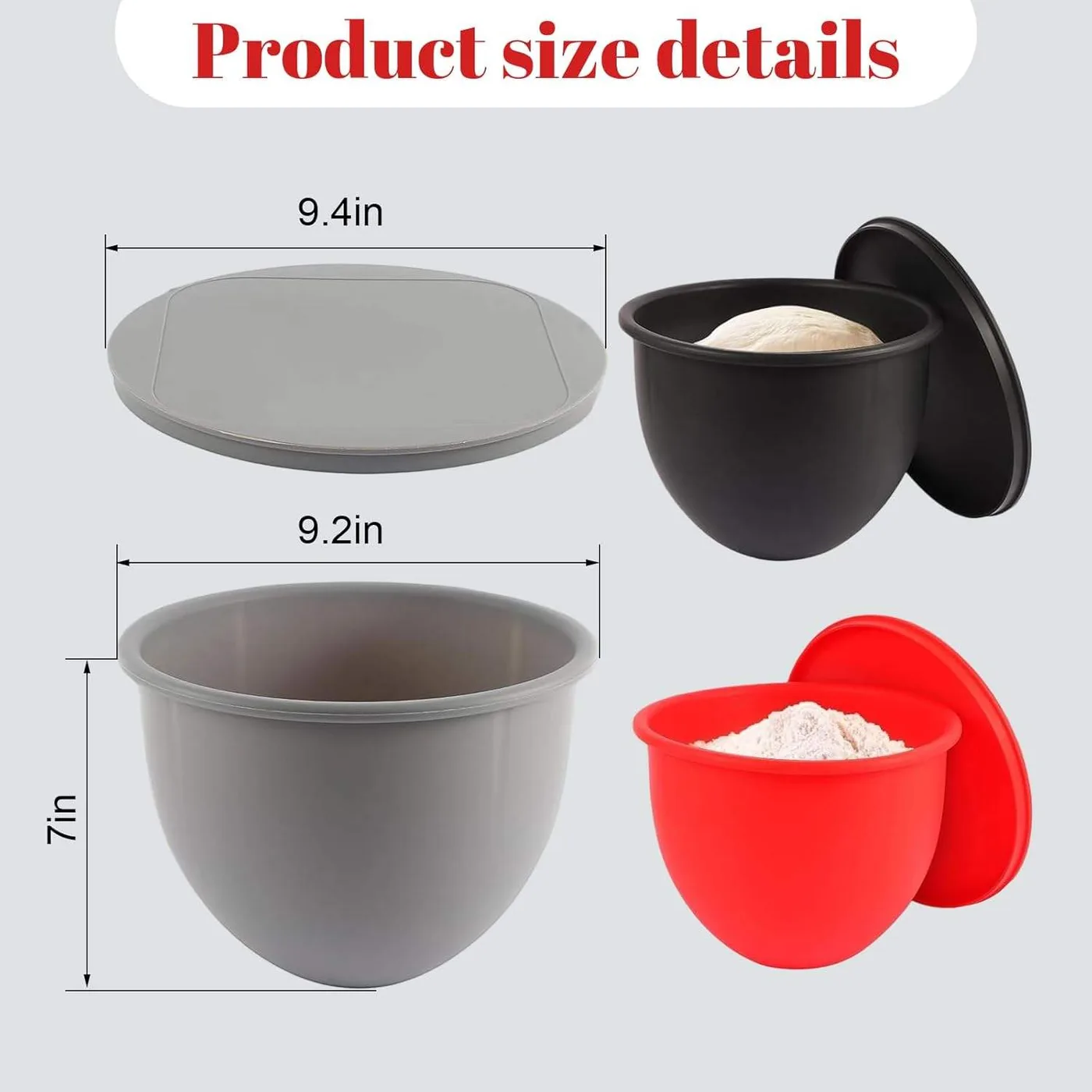 Silicone Bowl Liners Waterproof Dishwasher Safe Oven Safe Non-Toxic Silicone Liners for 5 Qt Tilt Head Stand Mixers - detail view 11