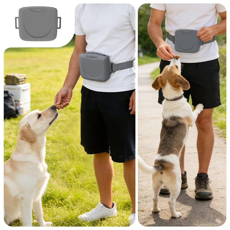 Silicone Pet Fanny Pack Dog Cat Feeding Training Snack Outdoor Bag Treats Dog Pouch Walking Bag - detail view 2