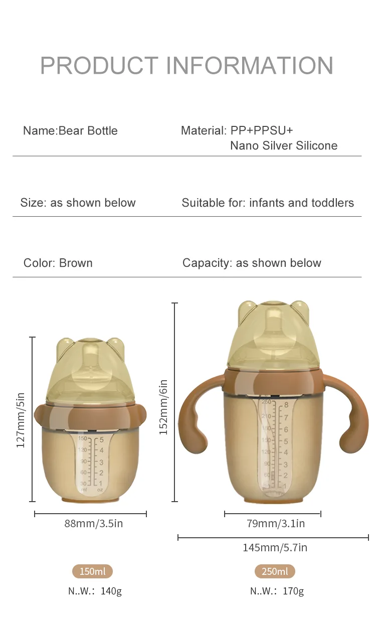 OEM Factory Custom BPA-Free Silicone Baby Feeding Bottle Set 150ml Capacity with Printed Pattern for 0-12 Months - detail view 8