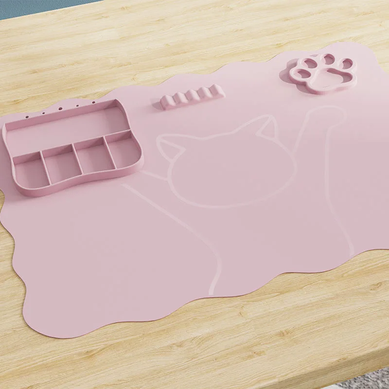 2027 Top Rankings Bag Nails Table Mat Pink Cherry Heart Pattern Custom Logo Nail Mat - detail view 4