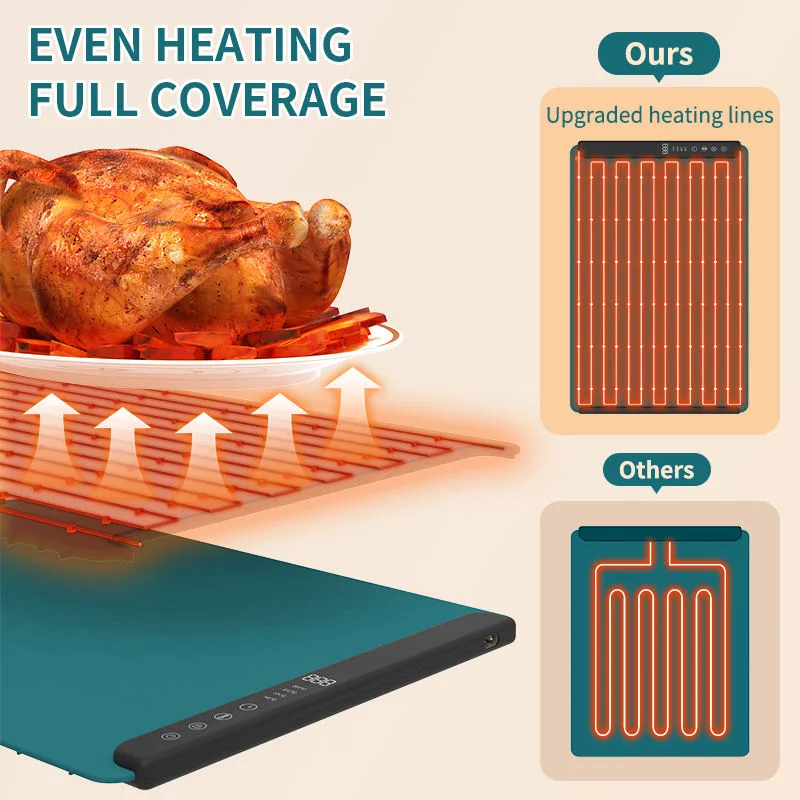 2026 New Arrivals Silicone Heat Pad Flexible Folding Kitchen Food Warmers Food Warming Mat - detail view 4