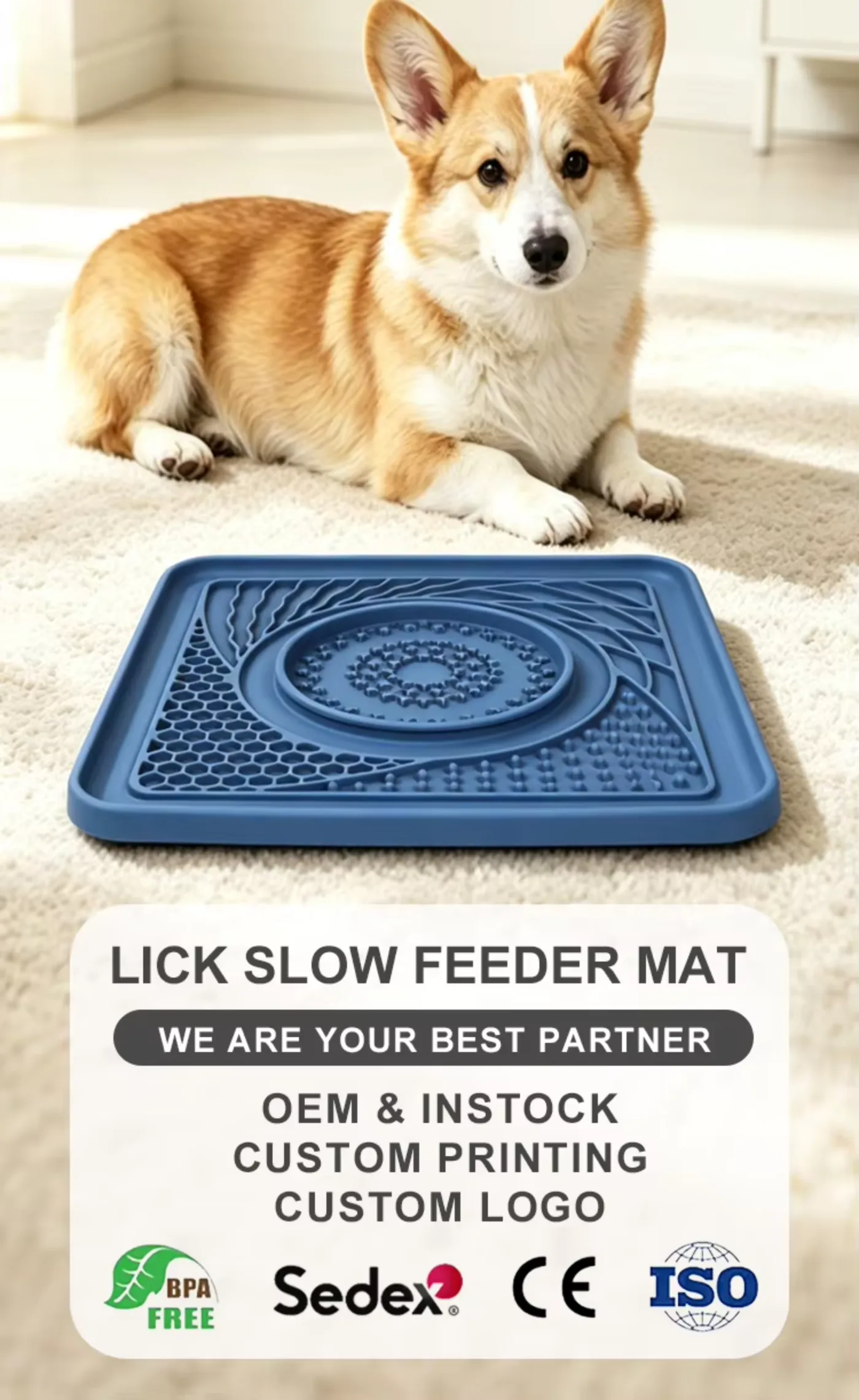 Silicone Pet Licking Slow Feeder Interactive Lick Mat Cats Dogs Portable Lightweight Eco-Friendly Non-slip Anti-choke - detail view 6