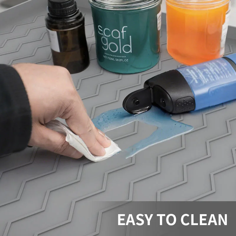 Silicone Cabinet Mat Water Corrugated Silica Gel Drain Pad Anti-fouling Anti-oil Under Sink Mat Large Size Silicone Kitchen Mat - detail view 1
