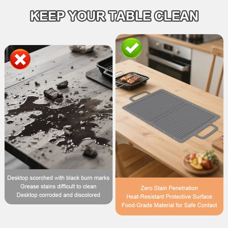 New Arrivals Grill Mat Silicone Fire Proof Oil Water Proof Grill Mat for Outdoor Grill Fire Pit - detail view 6