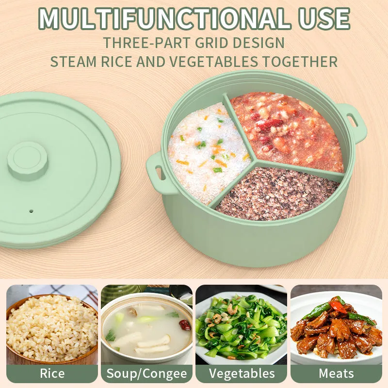 Top Ranking Food Grade Collapsible Silicone Vegetable Food Pot Microwave Steamer - detail view 1