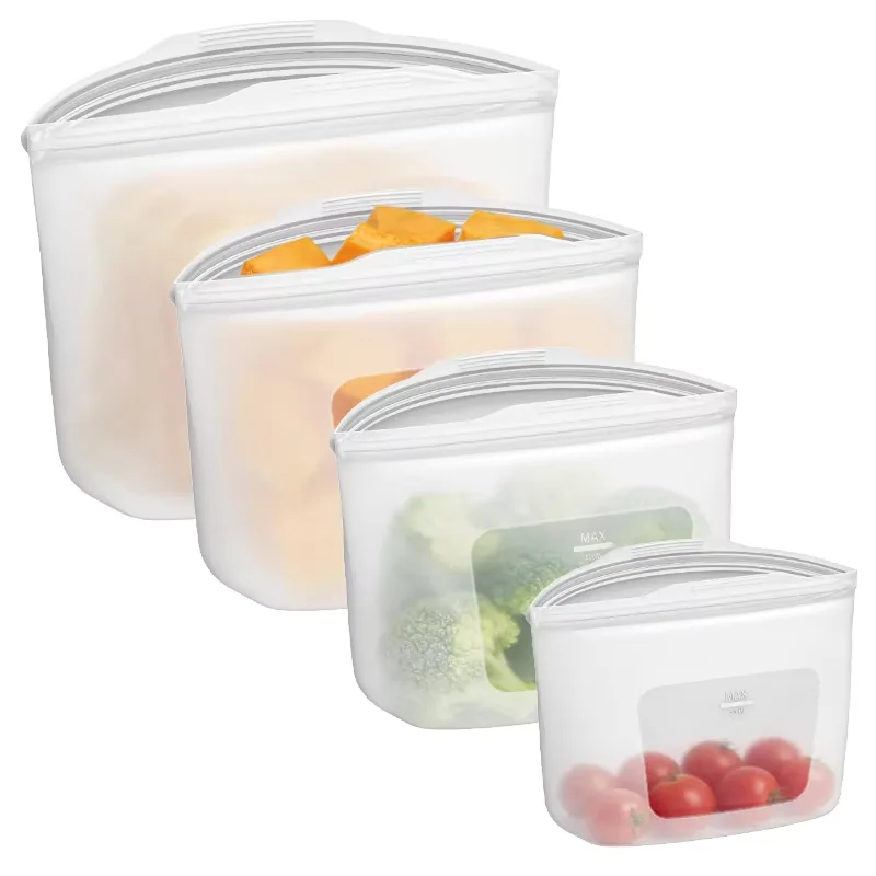 100% Silicone Reusable Food Storage Bag Leakproof Dishwasher-Safe Eco-Friendly Non-Toxic Freezer Container - custom silicone manufacturer