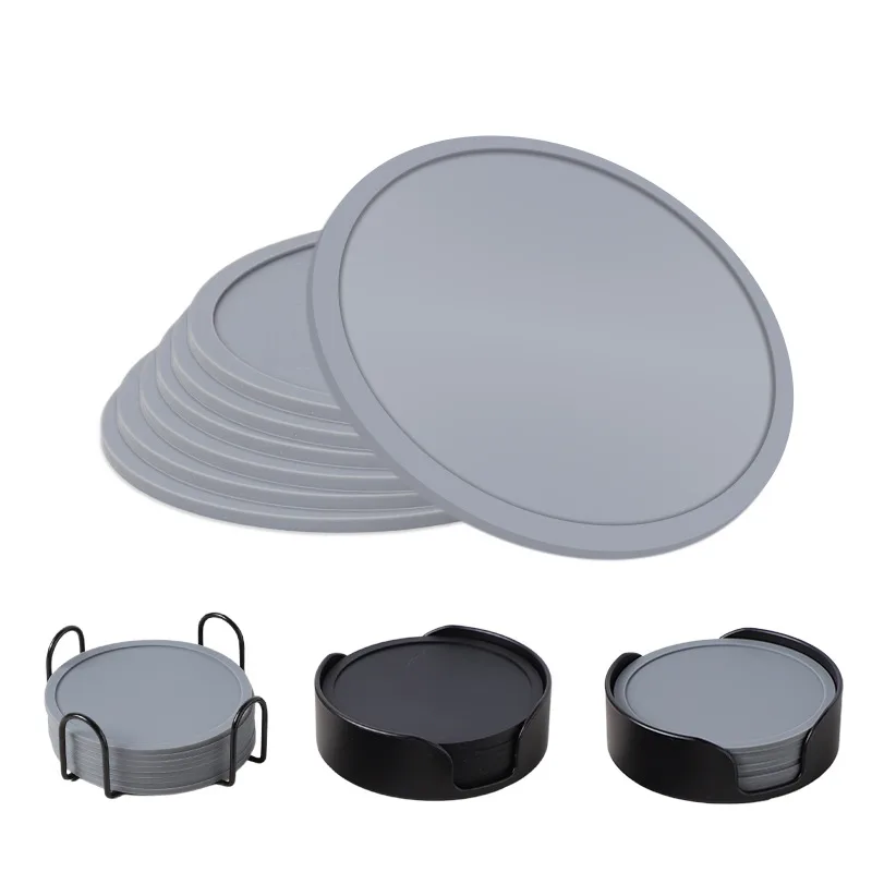 Waterproof Soft Non-Slip Silicone Drink Coasters Cup Pad Mat for Tabletop Protection Customize Silicon Mat - detail view 5