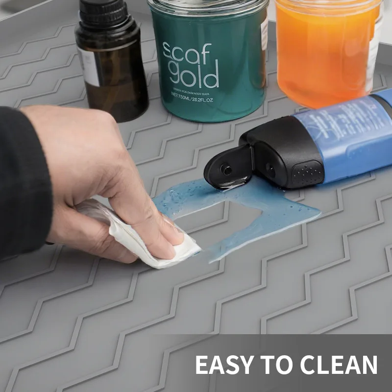 Silicone Cabinet Mat Water Corrugated Silica Gel Drain Pad Anti-fouling Anti-oil Under Sink Mat Large Size Silicone Kitchen Mat - detail view 6