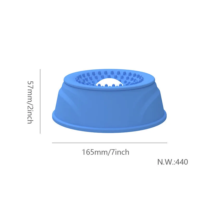 Eco-friendly Silicone Indoor Slow Feeder Licking Bowl with Rolling Ball for Cats & Dogs Slow Pet Eating Easy Clean - detail view 5