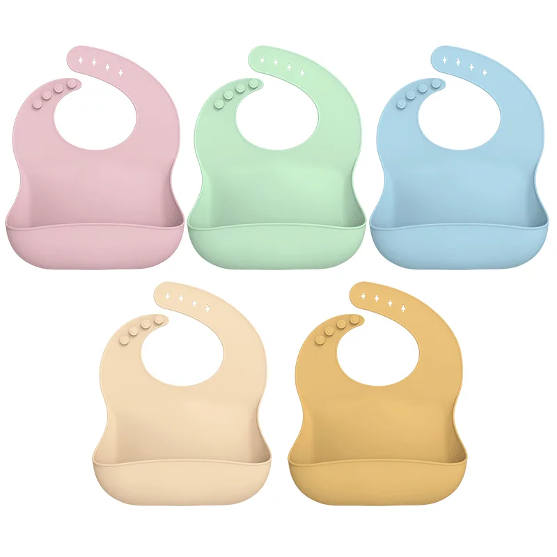 Custom Silicoco Baby Bibs Wholesale Waterproof Bib Bpa Free Adjustable Easy Clean Baby Silicone Bib for Babies Toddlers - custom silicone manufacturer