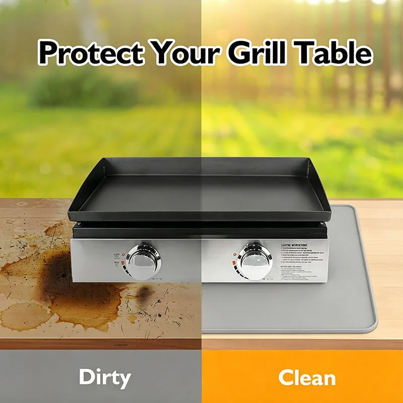 Silicone Cross-Border BBQ Grill Mat Portable Heat Resistant Fire-Retardant Protective Floor Protection Mat - detail view 2