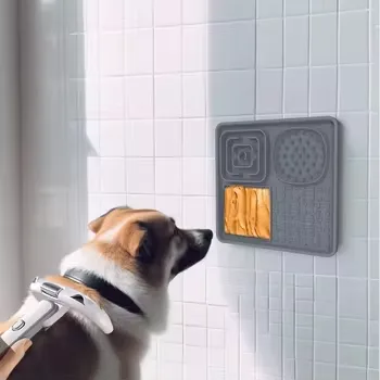 Custom Multifunction Calming Slow Feeder Licking Mat and Bath Massage Silicone Pet Dog Lick Pad Wall Mounted Lick Mat - detail view 4