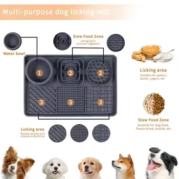 Custom Multifunction Calming Slow Feeder Licking Mat and Bath Massage Silicone Pet Dog Lick Pad Wall Mounted Lick Mat - detail view 5