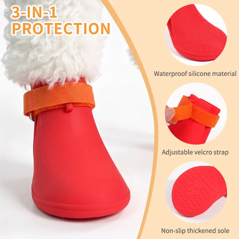 Silicone Pet Dog Shoes for Large Dogs Boots Sneakers for Outdoor Waterproof Anti-Slip Rain Boot Dog Shoes - detail view 3