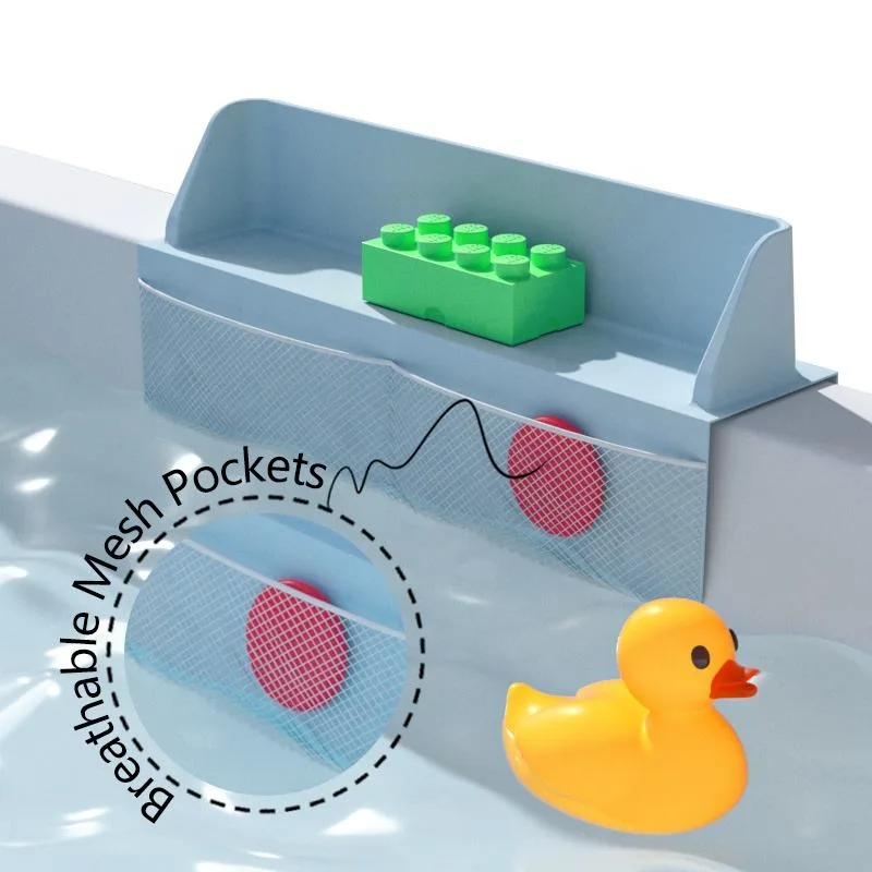Bathroom Bathtub Corner Shower Splash Guard Detachable Play Shelf Area Bath Tub Topper Splash Guard for Bathtub - detail view 2