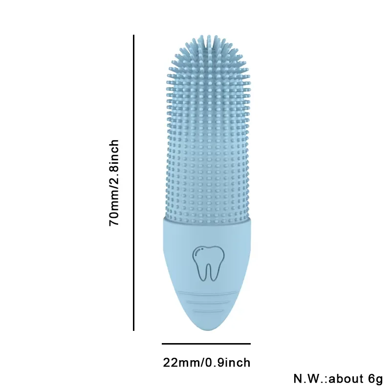 Food Grade Silicone Dog Finger Toothbrush Fits Most Fingers Pet Finger Brush Dog Cat Teeth Cleaning Brush - detail view 5