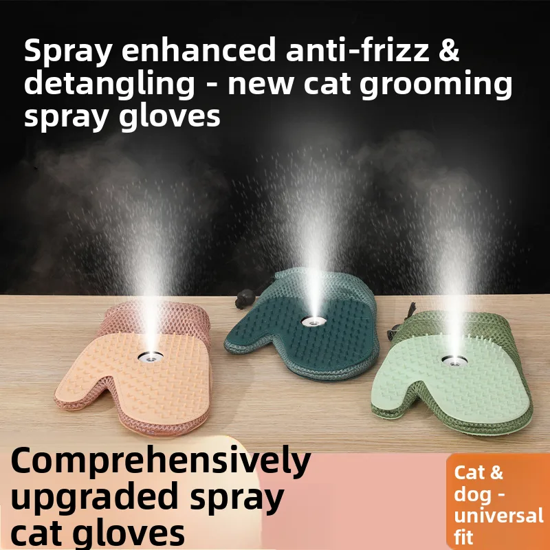 New Pet Steam Gloves Brush for Cats Dogs Hair Cleaning Pet Grooming Double-sided Cat Hair Removal Gloves Steam Brush - detail view 7