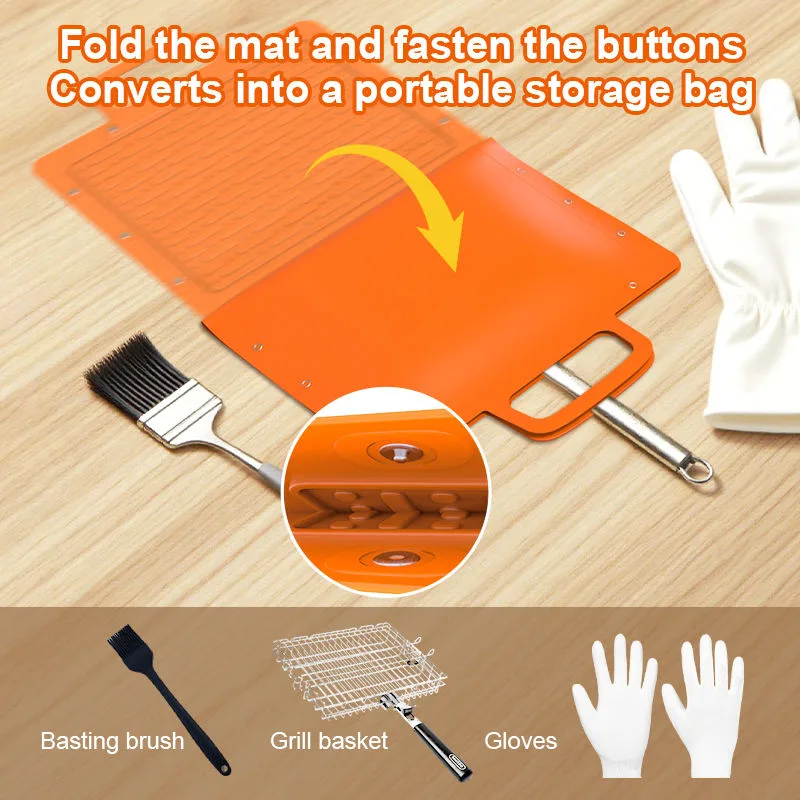 Top Ranking WaterProof Fire Proof Non-Stick BBQ Silicone Grilling Mats Oil-Resistant Grill Mat Mats - detail view 3