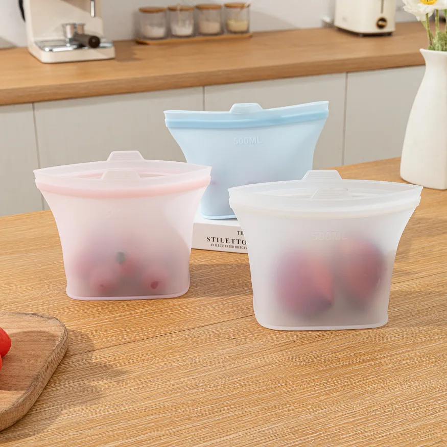 Microwave Safe Food Storage Bag Refrigerator Preservation Food Grade Silicone for Fresh Foods - detail view 4