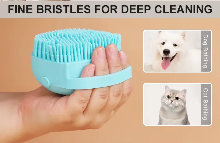 New Arrivals Custom Pets Brushes Bath Massage Brush Shampoo Dispenser Dog Grooming Tool Pet Cat Dog Bath - detail view 8