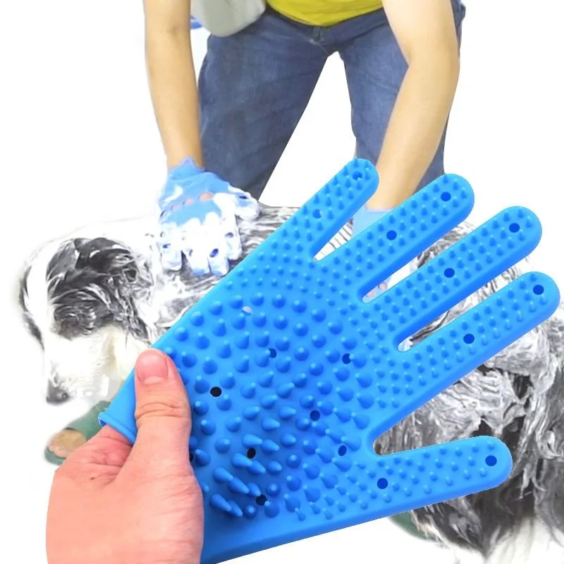Silicone Pet Bathing Glove Hair Remover Brush Cat and Dog Pet Grooming Massage Bathing Glove - custom silicone manufacturer