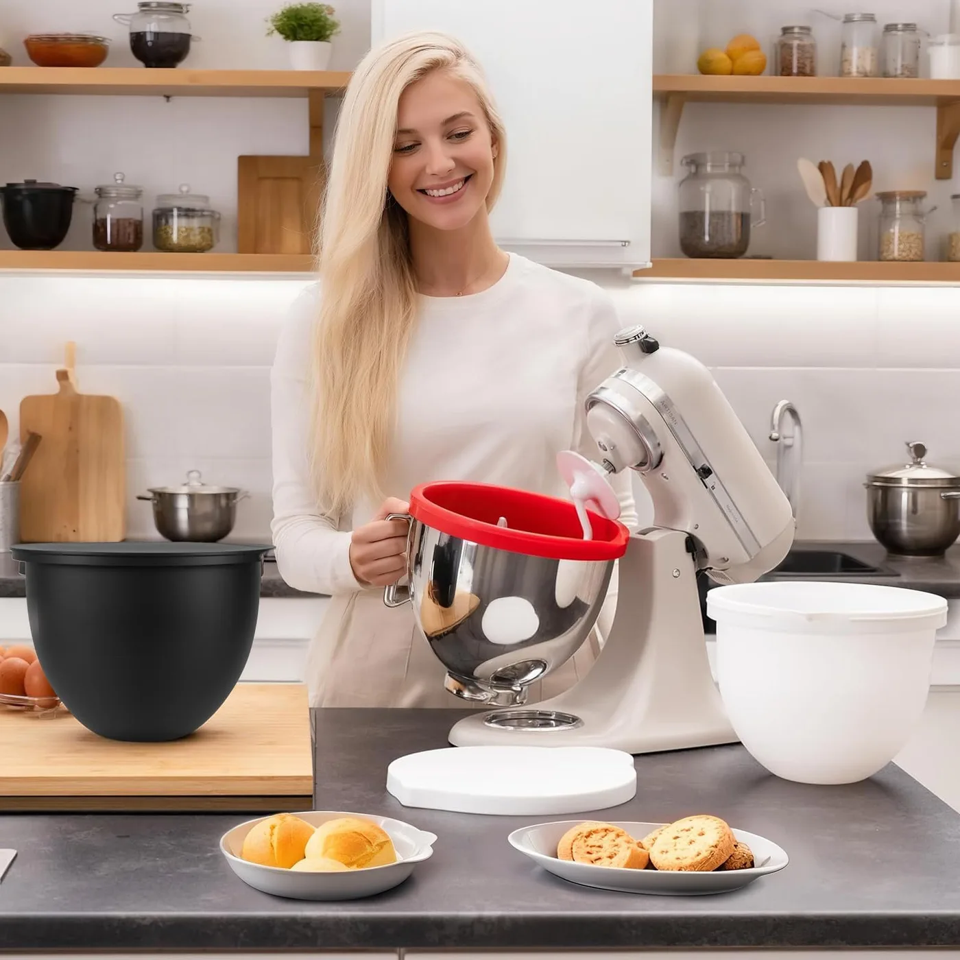 Silicone Bowl Liners Waterproof Dishwasher Safe Oven Safe Non-Toxic Silicone Liners for 5 Qt Tilt Head Stand Mixers - detail view 9