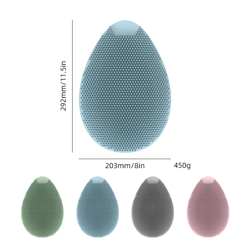 Soft Silicone Hair Cleaning Brush Reusable Baby Bath Cleaner Massager Brush Scrubber Silicone Baby Shampoo Brush - detail view 10