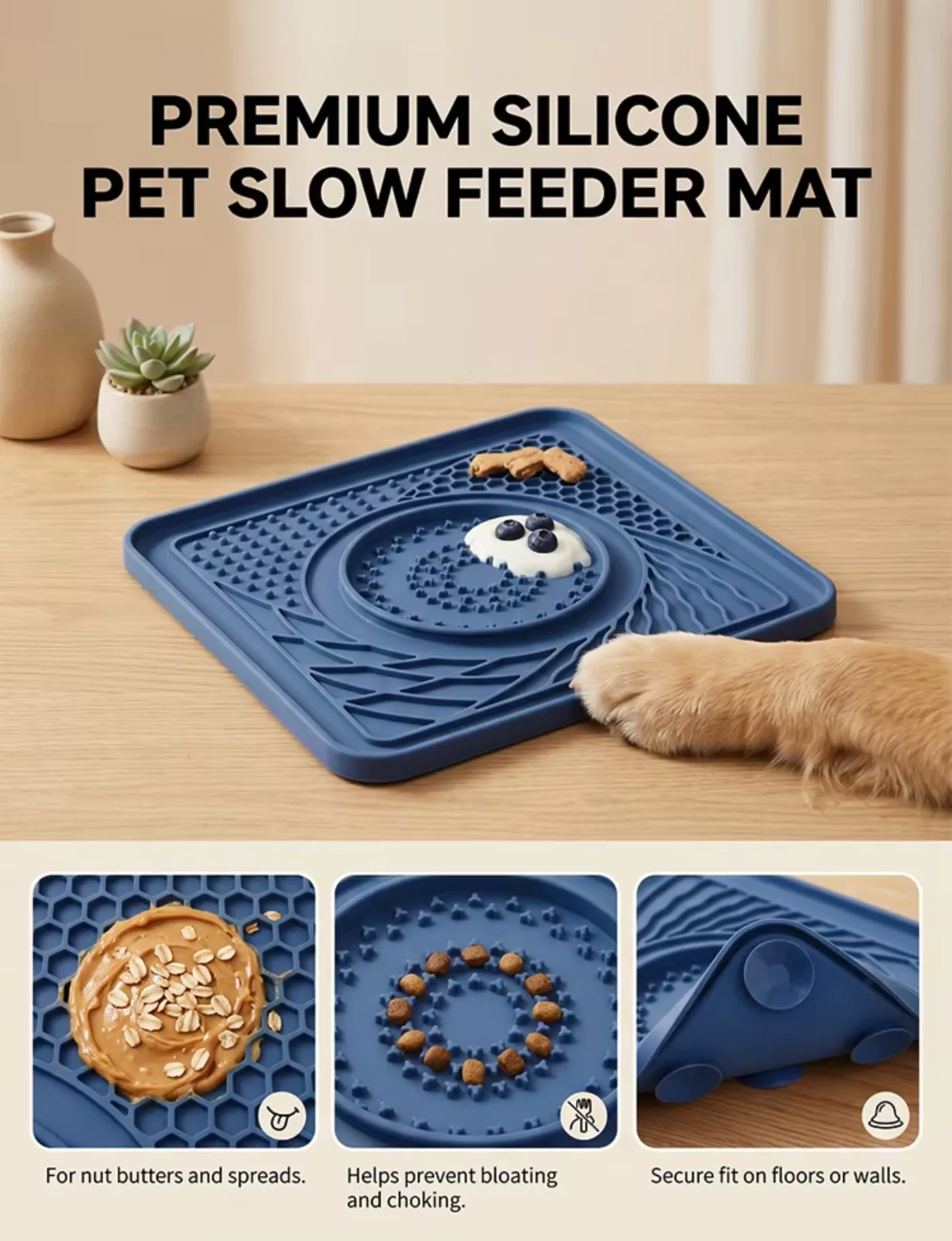 Silicone Pet Licking Slow Feeder Interactive Lick Mat Cats Dogs Portable Lightweight Eco-Friendly Non-slip Anti-choke - detail view 8