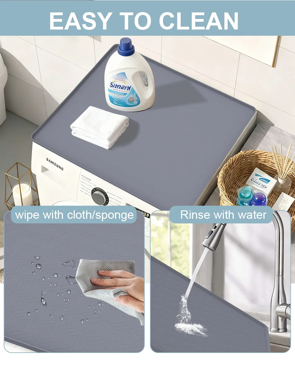 Modern Style Kitchen Anti-Slip Silicone Sink Mat Waterproof with Hole Protective Cabinet Mat Under Sink Mat - detail view 9