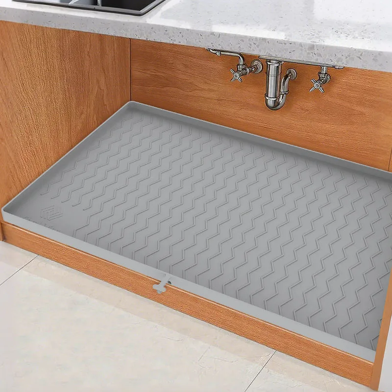 Silicone Cabinet Mat Water Corrugated Silica Gel Drain Pad Anti-fouling Anti-oil Under Sink Mat Large Size Silicone Kitchen Mat - detail view 2