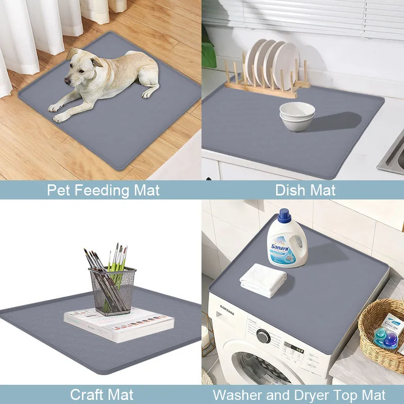 Modern Style Kitchen Anti-Slip Silicone Sink Mat Waterproof with Hole Protective Cabinet Mat Under Sink Mat - detail view 4