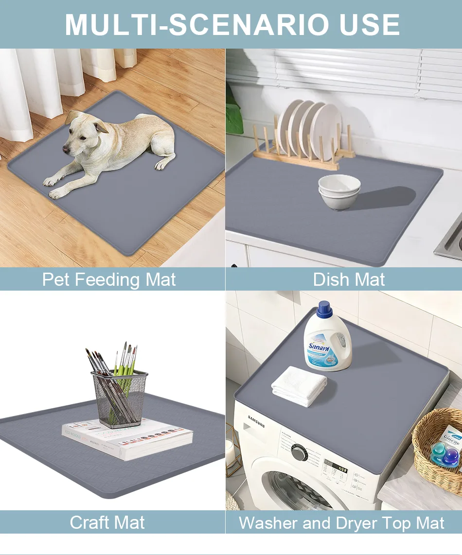 Modern Style Kitchen Anti-Slip Silicone Sink Mat Waterproof with Hole Protective Cabinet Mat Under Sink Mat - detail view 7