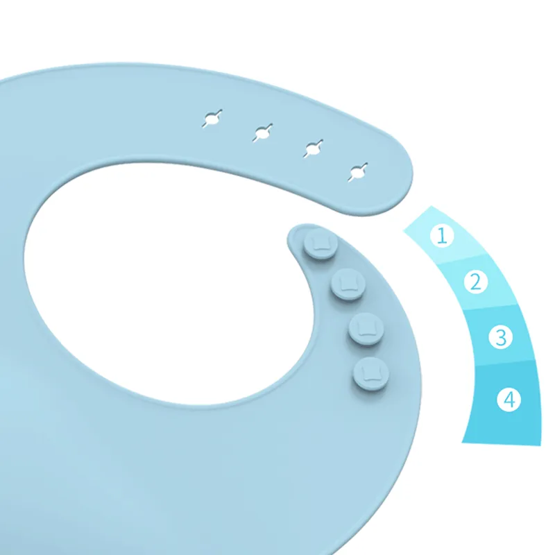 Custom Silicoco Baby Bibs Wholesale Waterproof Bib Bpa Free Adjustable Easy Clean Baby Silicone Bib for Babies Toddlers - detail view 2
