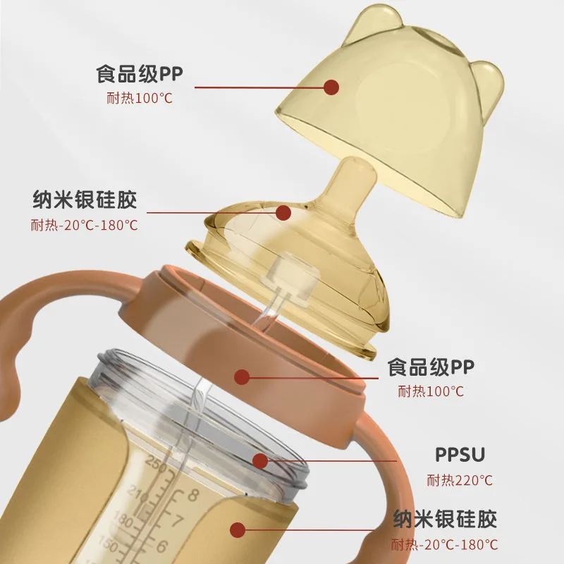 OEM Factory Custom BPA-Free Silicone Baby Feeding Bottle Set 150ml Capacity with Printed Pattern for 0-12 Months - detail view 3