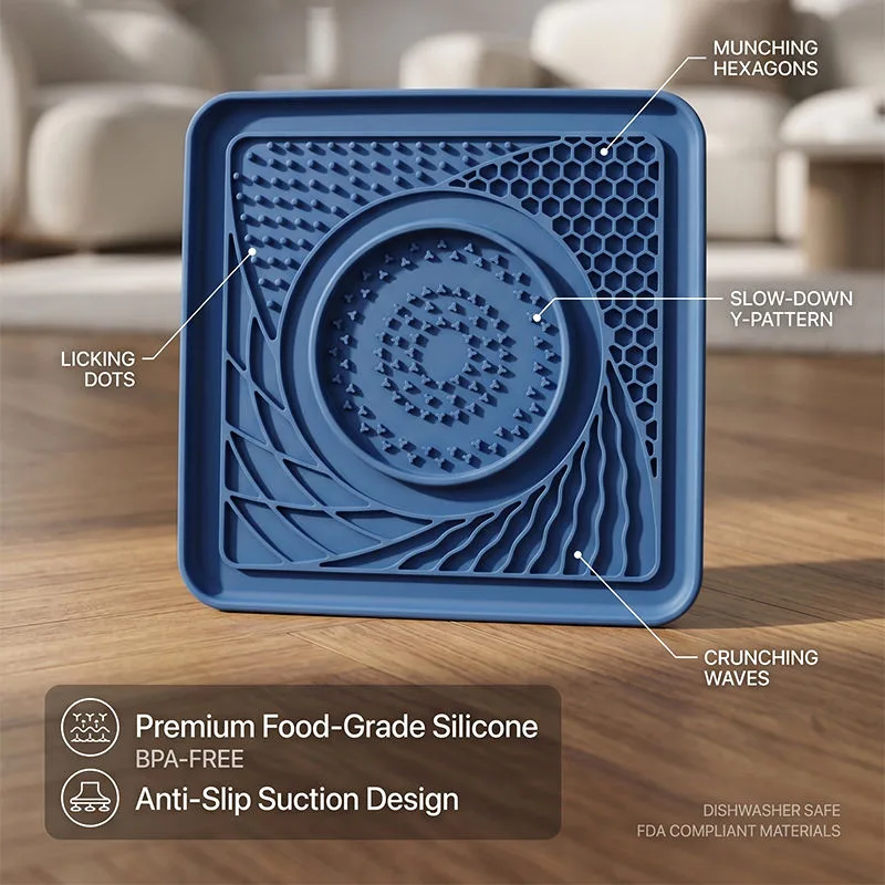 Food Grade Silicone Portable Lick Mat for Pets Slow Food Dispensing Pad Anti Skid Base Interactive Calming Treat - detail view 3