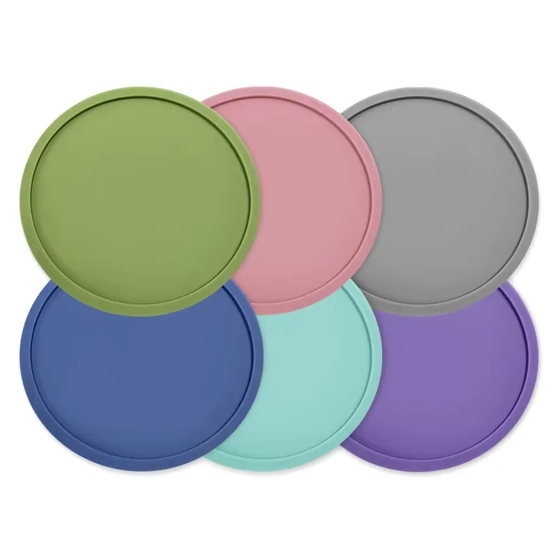 Custom Silicone Rubber Bar Cup Coasters Durable Heat Resistant Drink Cup Mat Kitchen Drinks Insulation Mat - detail view 1