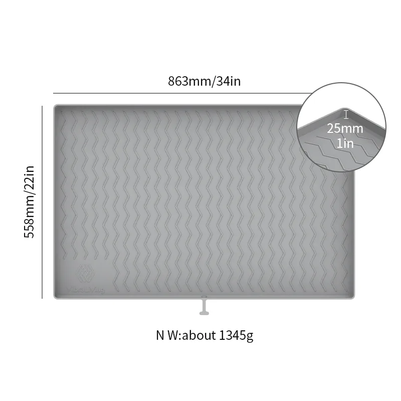 Silicone Cabinet Mat Water Corrugated Silica Gel Drain Pad Anti-fouling Anti-oil Under Sink Mat Large Size Silicone Kitchen Mat - detail view 10