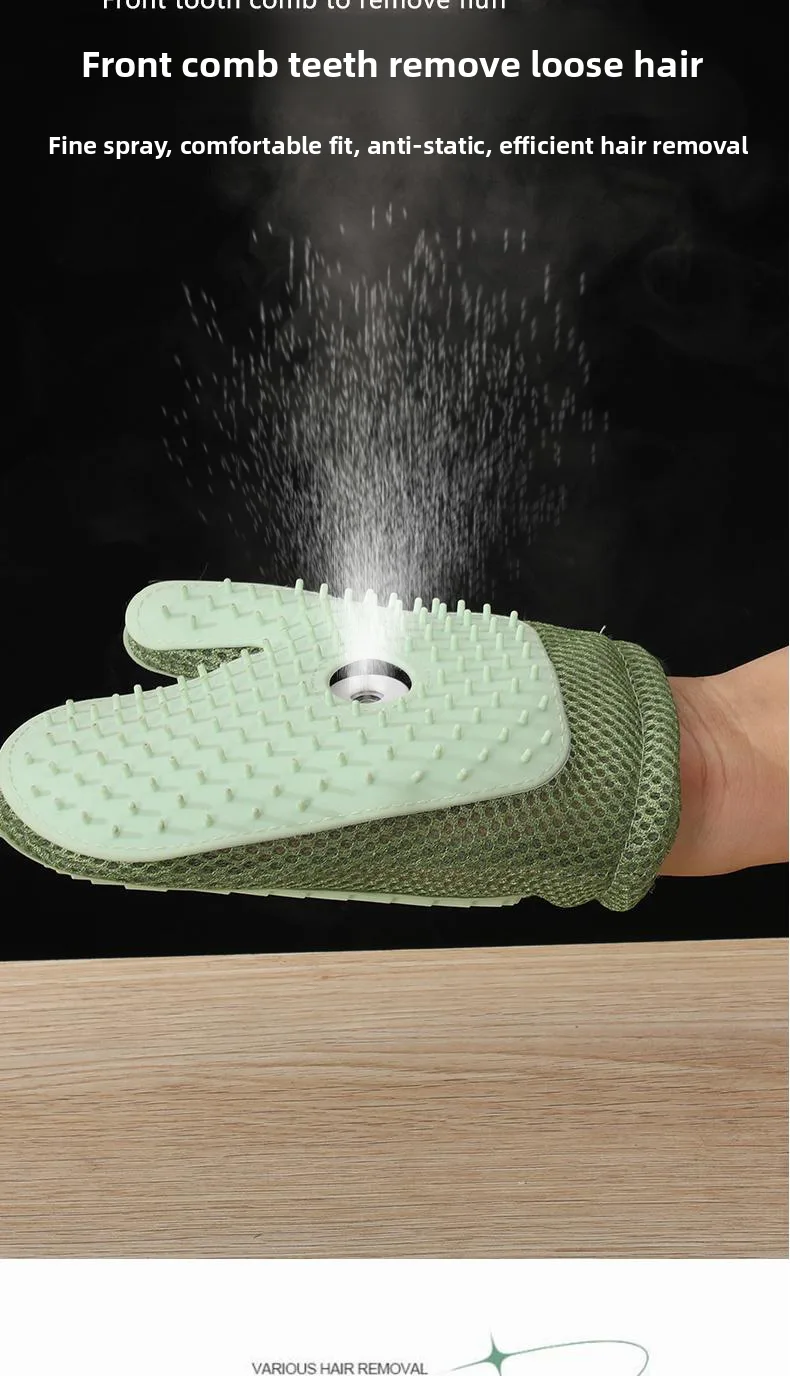 New Pet Steam Gloves Brush for Cats Dogs Hair Cleaning Pet Grooming Double-sided Cat Hair Removal Gloves Steam Brush - detail view 9