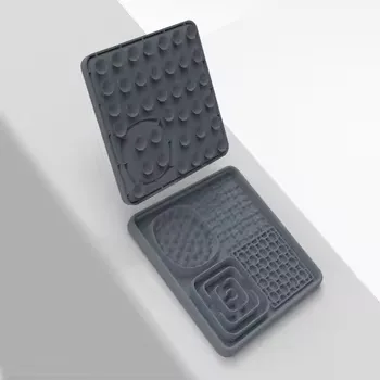 Custom Multifunction Calming Slow Feeder Licking Mat and Bath Massage Silicone Pet Dog Lick Pad Wall Mounted Lick Mat - detail view 3