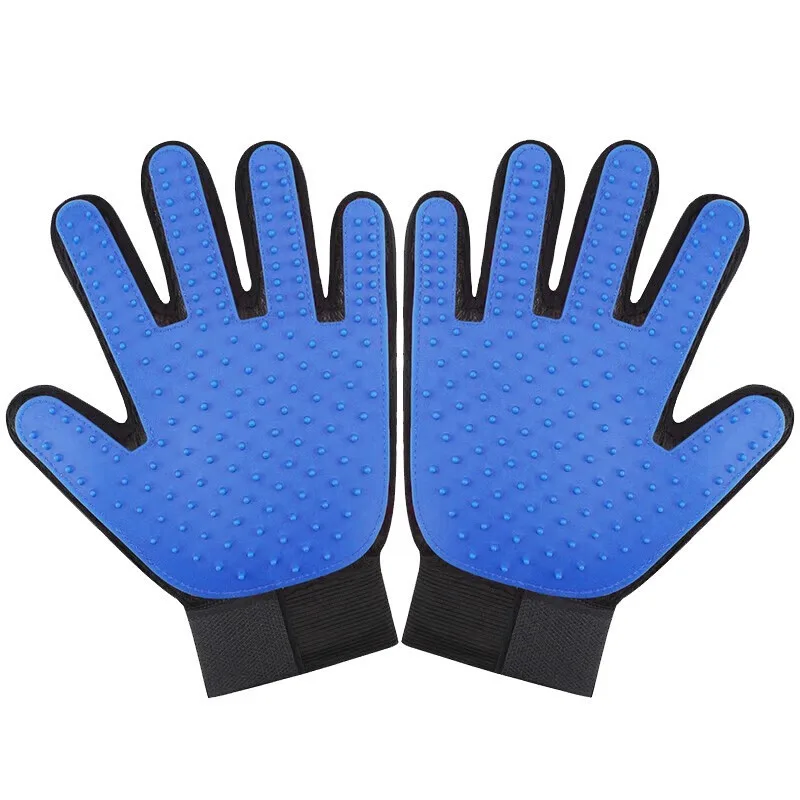 Pet Dog Grooming Massage Glove Five Fingers Hair Removal Cat Pet Silicone Glove Bath Washing Hair Glove - detail view 2