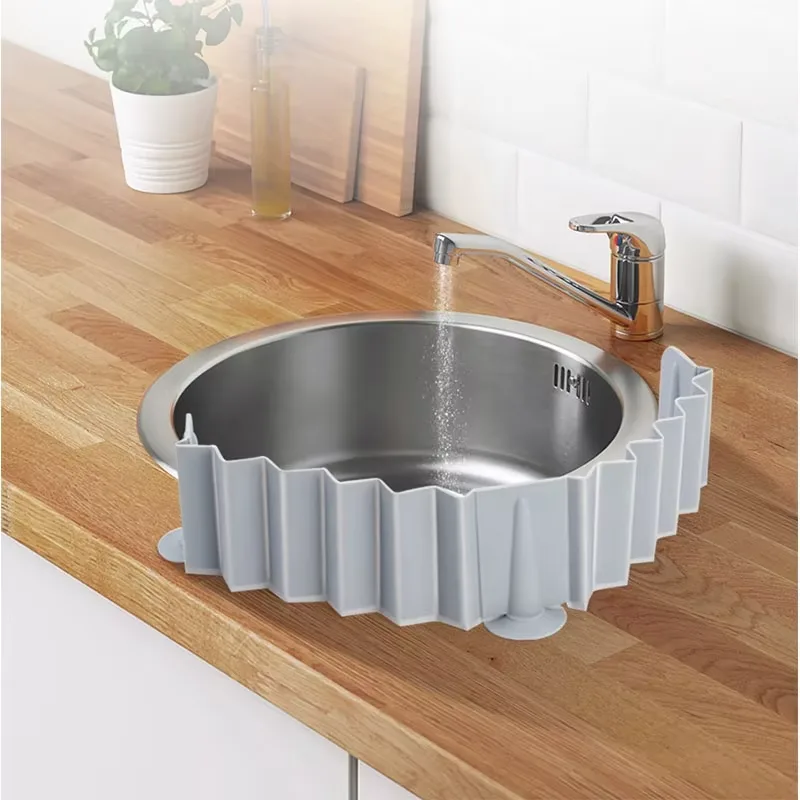 Upgraded Stretchable Silicone Sink Water Splash Guards Baffle for Home Products Kitchen Bathroom - detail view 8
