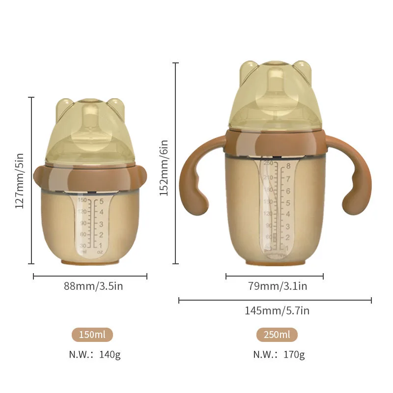 OEM Factory Custom BPA-Free Silicone Baby Feeding Bottle Set 150ml Capacity with Printed Pattern for 0-12 Months - detail view 5