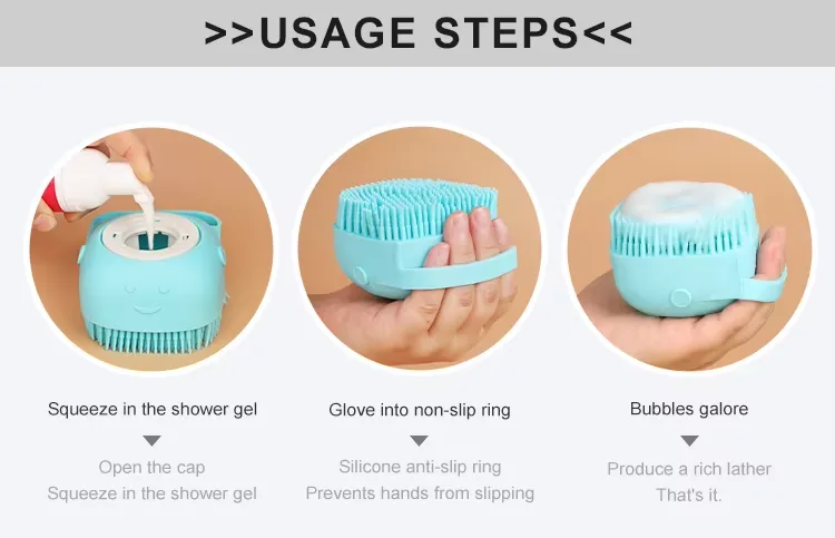 New Arrivals Custom Pets Brushes Bath Massage Brush Shampoo Dispenser Dog Grooming Tool Pet Cat Dog Bath - detail view 11